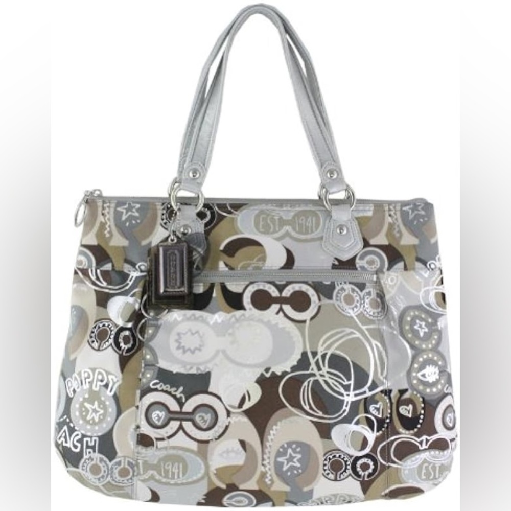 EUC Coach Signature Poppy Pop C Glam Tote Khaki Multi - END OF SUMMER SALE!!